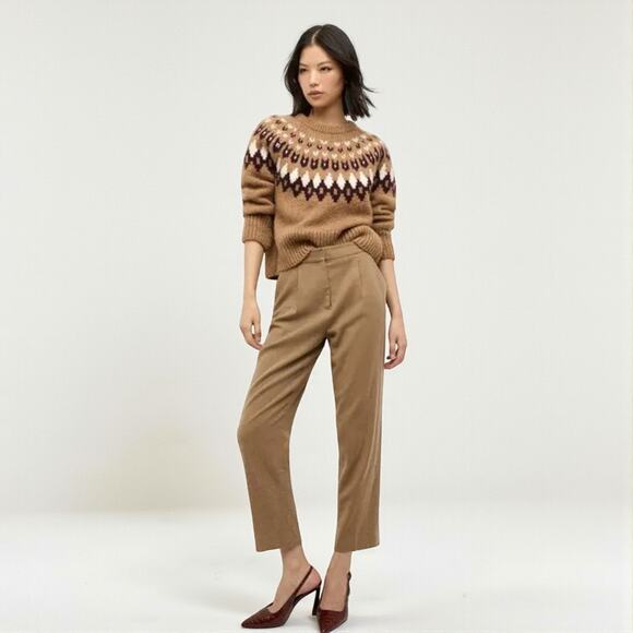 Veronica Beard Pants - VERONICA BEARD Netta Wool Blend Pant Heather Russet Brown Size 16 NWT $478